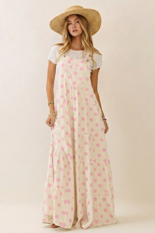 oddi pink polka dot ovralls