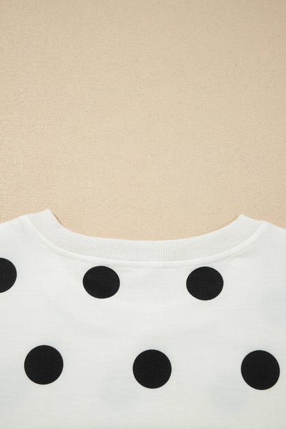 Plus Polka Dot Print Tank Split Mini Skort 2pcs Set (S-4X): White / L