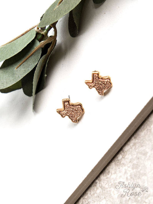 Texas On My Mind Druzy Stud Earrings, Rose Gold: Rosegold / One Size