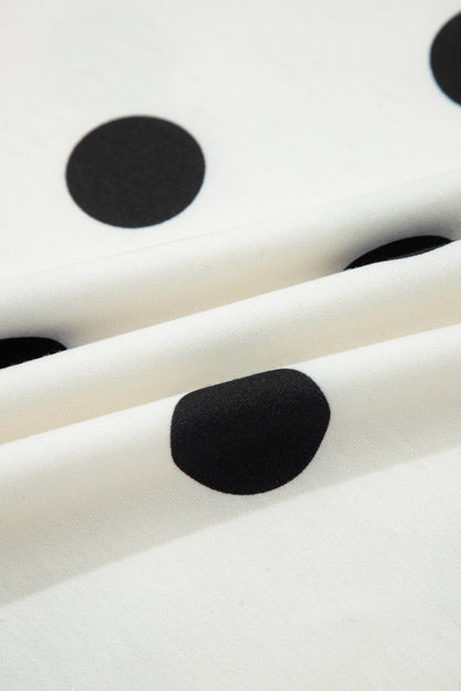 Plus Polka Dot Print Tank Split Mini Skort 2pcs Set (S-4X): White / L